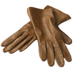 Brown leather gloves, La Crasia.