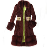 Wine fox and lamb coat, Nicole Miller.