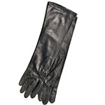 Black leather gloves, La Crasia.