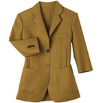 Wool camel jacket, Prada.