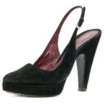 Black platform slingbacks, Prada.