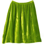 Green velvet skirt, 