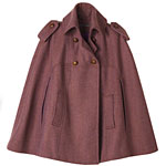 Mauve wool herringbone coat, Proenza Schouler.
