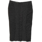 Black suede pencil skirt, Roberto Cavalli.