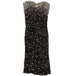 Black strapless dress with silver crystals, Giorgio Armani.