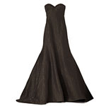 Green and brown jacquered evening dress, Rochas.