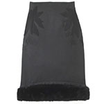 Black skirt with fur trim, Rochas.