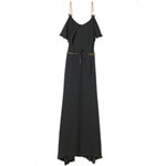 Black gown with gold chain belt, Viktor & Rolf.