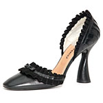 Black satin heel with ruffle, Viktor & Rolf.