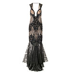Black taffeta dress, Versace.