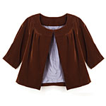 Rust cotton velvet jacket, Vera Wang.