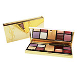Gold Celebration palette with four eye shadows, blush, four lip glosses, Yves Saint Laurent.