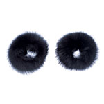 Finnish fox-fur adjustable cuffs in black [also in brown, white, dark pink, pale pink, natural or pale blue], Splash.