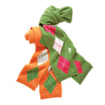 Cashmere scarves in orange and green, [also in charcoal and pink], Juicy Couture.