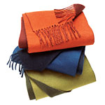 Double-faced cashmere scarves available in four two-tone styles, Banana Republic.