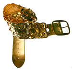 Metallic leather link belt, Orca.