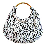 Handbag with bamboo handles, Amici Accessories, Amici Accessories.