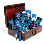 Mango-wood and iron suitcase with grooming products, Jack Black, Jack Black.