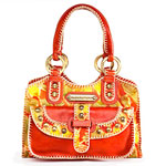 Tooled leather handbag, Isabella Fiore.