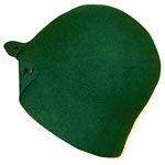 Furfelt cloche with leather "x" details, Artikal.