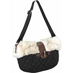 Quilted fabric shoulder bag with faux-fur trim, Old Navy.