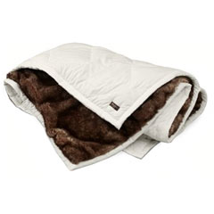 Goose down throw with faux-fur underside, Eddie Bauer.