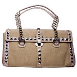 Studded raffia bag, BCBGirls.