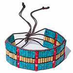 Turquoise, coral and bamboo bracelet, Patricia Candido.