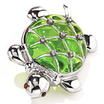 Sterling-and-resin brooch with garnet and white topaz, Ang.