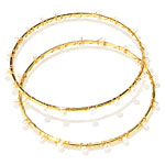 Gold-plated bangles with pearls, Linda Levinson, Linda Levinson.