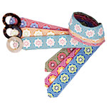 Floral-print cotton belt with plastic buckle, Hadley Pollet.