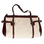 Raffia-and-leather bag, Hogan.