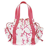 Coral-print sateen bag with leather, Kate Spade.