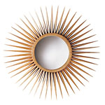 Sunburst mirror in gilt finish, Baker, 