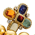 Gold-tone brooch with glass, Chanel.