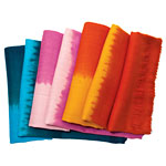 Hand-dyed, jewel-tone, light wool shawls, I Pezzi Dipinti (available in turquoise, pink, orange and purple), 