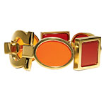 Vintage 1980s gold-tone bracelet with enamel, Salvatore Ferragamo.