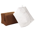 Textured cotton cosmetics bag (available in brown or white), Hable Construction.