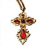 Vintage 1980s gold-plated necklace with crystals, Christian Lacroix.