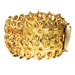 Vintage 1970s brass link bracelet, Paco Rabanne.