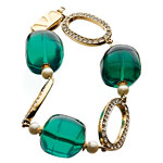 Vintage 1980s glass-bead bracelet with rhinestone links, Valentino.