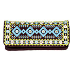 Embroidered suede clutch, Tory by TRB.