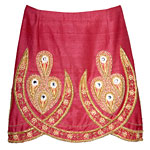 Silk shantung skirt, Tibi.