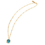Necklace with aqua cubic zirconia, Orly Baruch Designs.