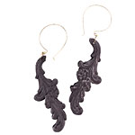 Carved wood earrings, Erickson Beamon for Tamsen.