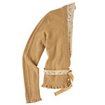 Cashmere sweater with beaded tulle trim, Magaschoni.