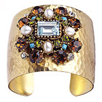 Cuff with pearls and crystals, Gerard Yosca.