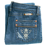 Jeans with floral embroidered pocket, Frankie B..