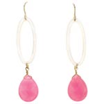Gold-filled, mother-of-pearl and coral briolette earrings, Elizabeth Brady Jewelry.