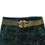 22kt gold and metal mesh belt with Swarovski crystals, Fahrenheit.